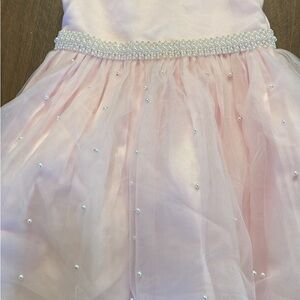 Elegant Pink Kids Dress with Pearl Accents